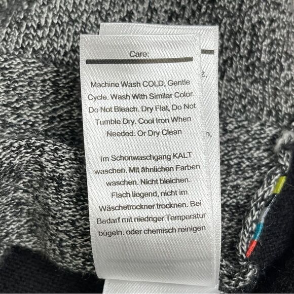 SMARTWOOL gray black ivory merino wool v-neck long sweater, size M - Picture 14 of 14